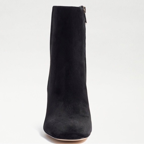 SAM EDELMAN Codie Black Leather Side Zipper Square Toe Heeled Booties Size 10.5 - Picture 2 of 11